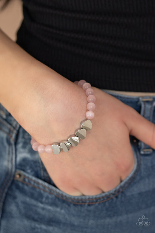Heart-Melting Glow - Pink moonstone bracelet