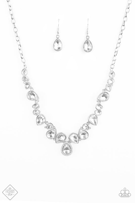 I Want It All - White gems necklace w/matching bracelet