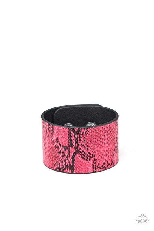 Its a Jungle Out There - Pink wrap bracelet