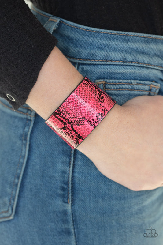 Its a Jungle Out There - Pink wrap bracelet