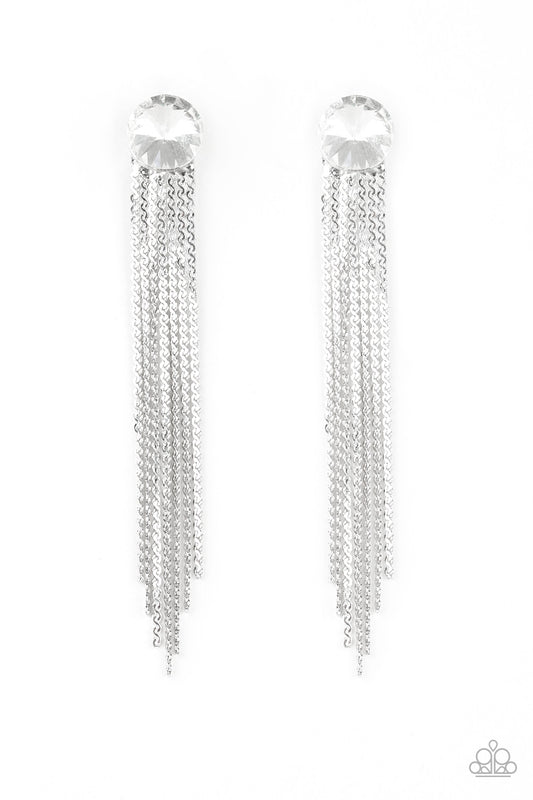 Level Up - White post earrings