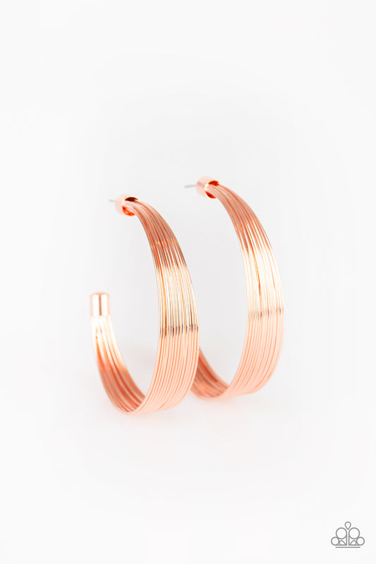 Live Wire - Copper hoop earrings