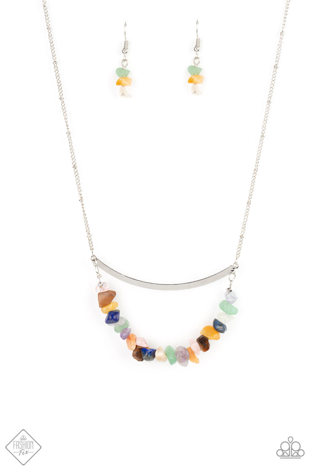 Pebble Prana - Multicolor necklace w/ matching bracelet (Fashion Fix - July 2021)