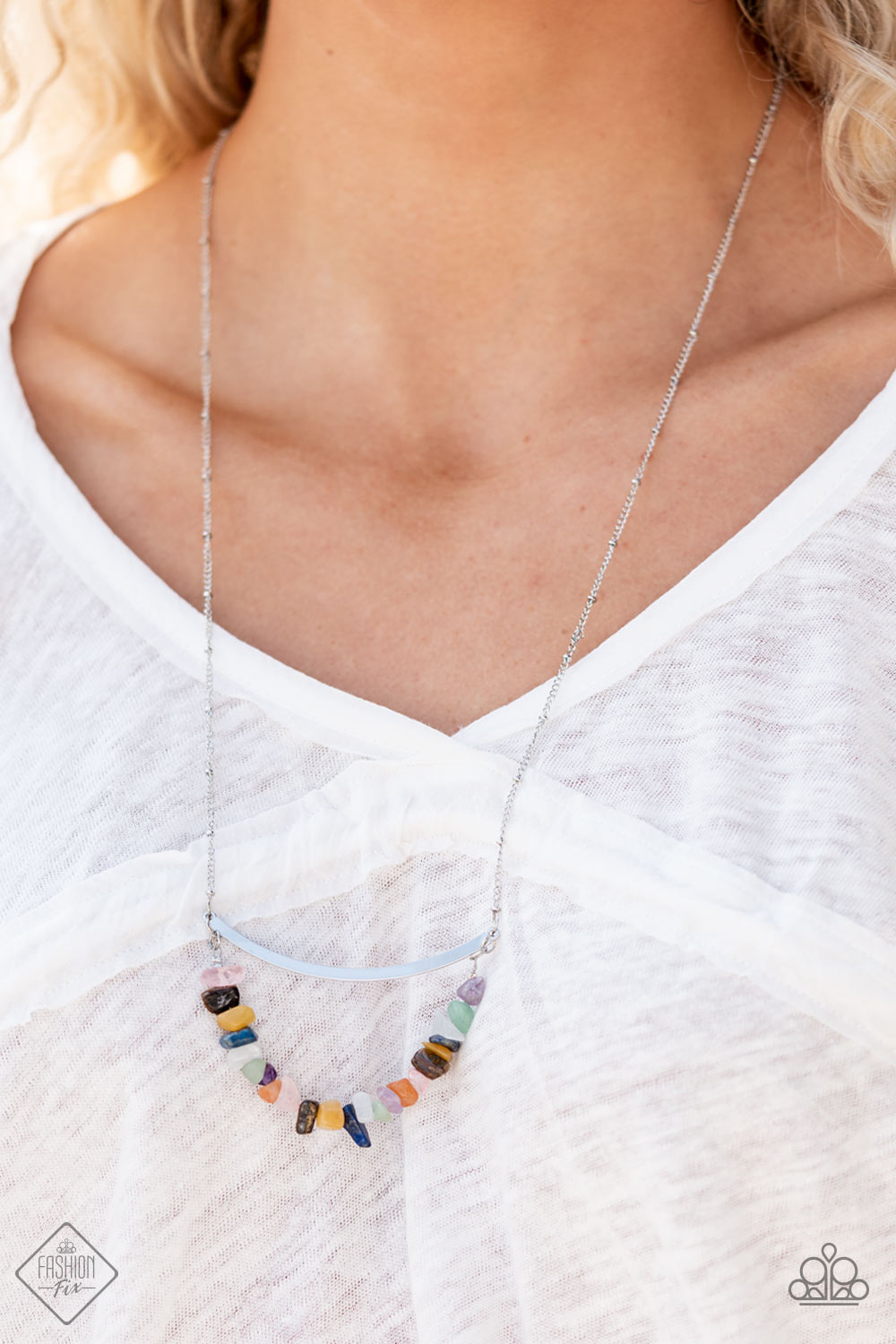 Pebble Prana - Multicolor necklace w/ matching bracelet (Fashion Fix - July 2021)