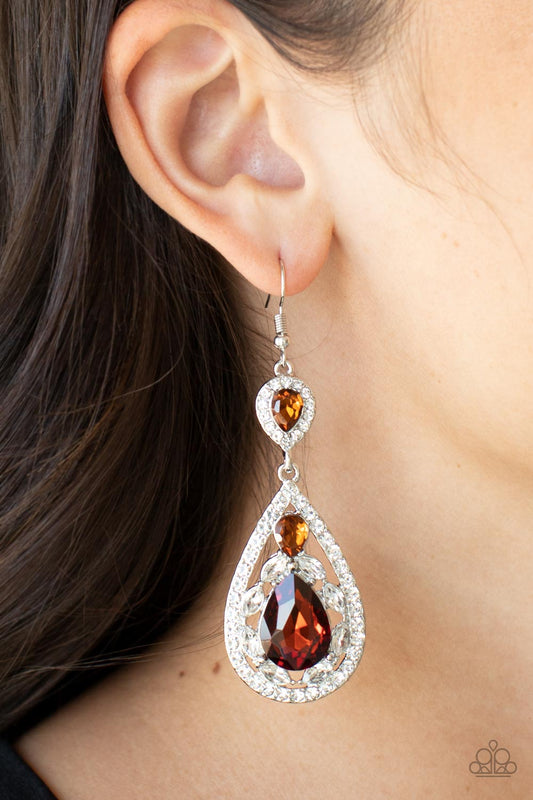 Posh Pageantry - Brown earrings