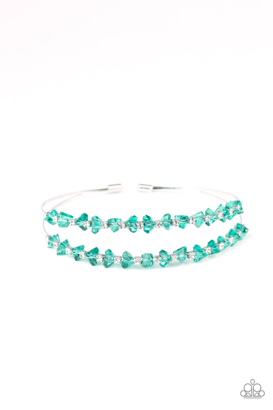 Prismatic Posh - Green cuff bracelet