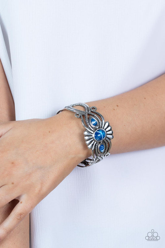 Rural Rumination - Blue cuff bracelet