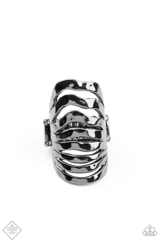 Sound Waves - Gunmetal ring