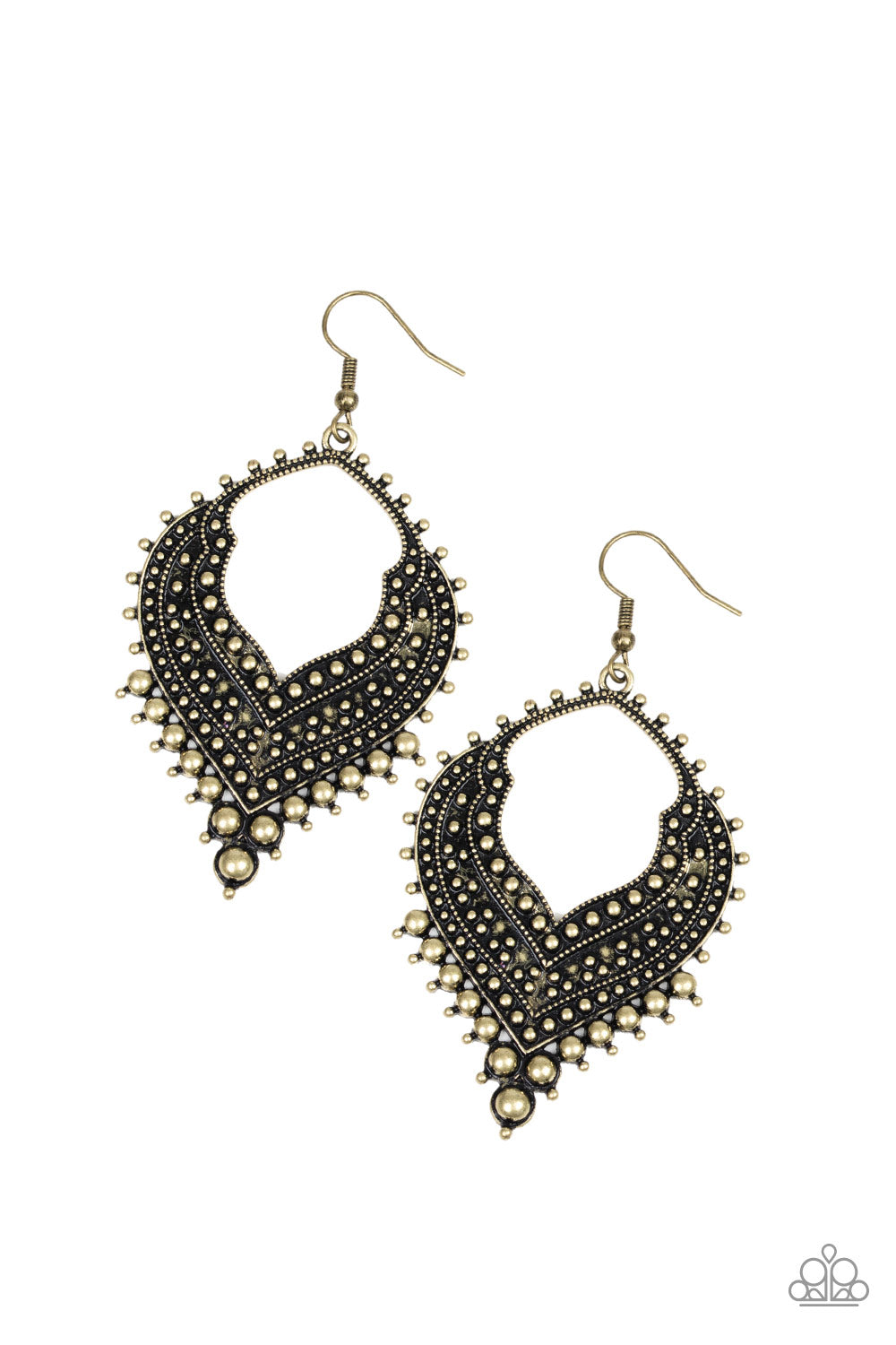 Sweep It Under The RUGGED - Brass earrings