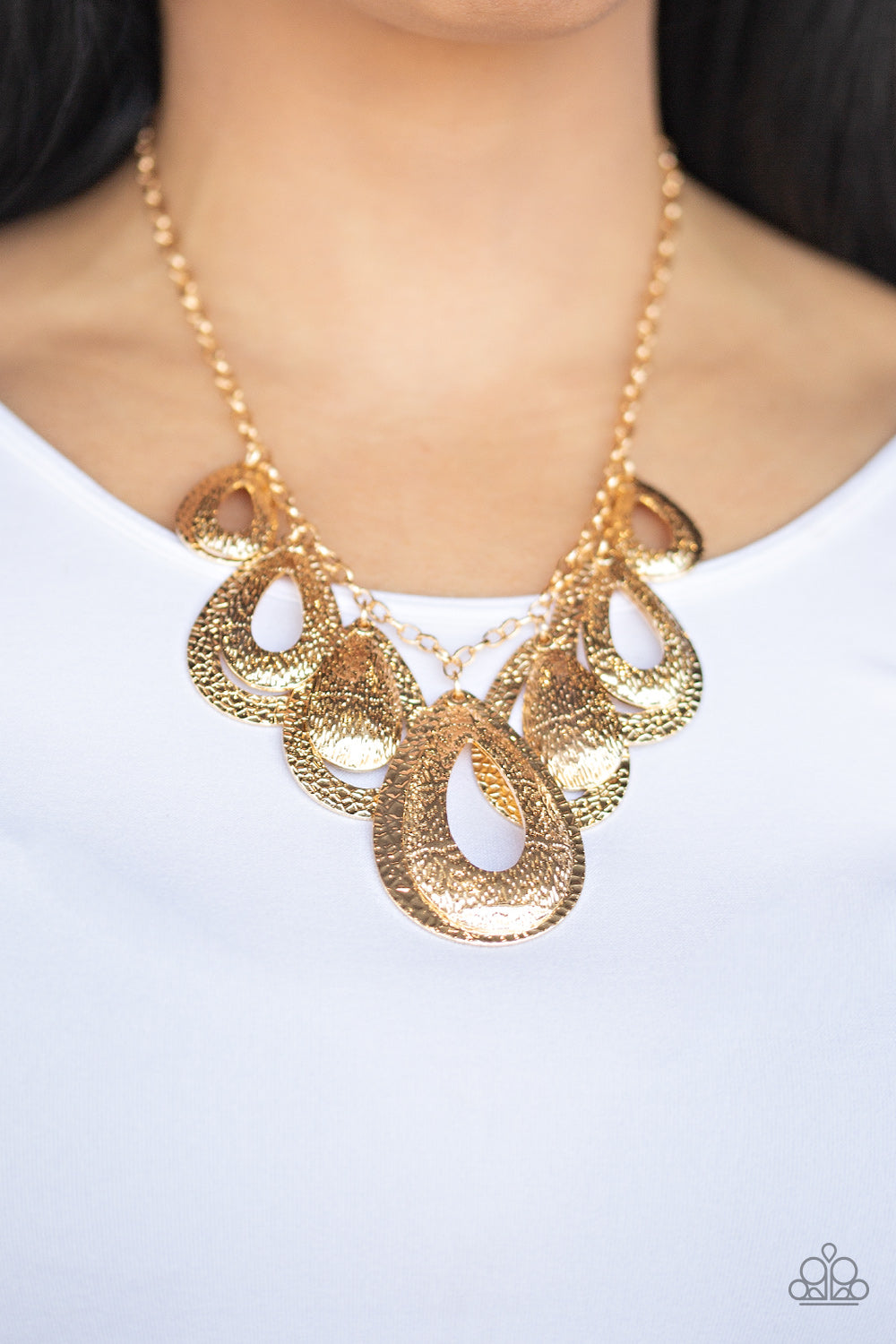 Teardrop Tempest - Gold necklace