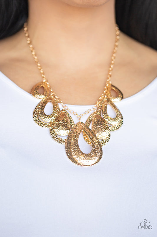 Teardrop Tempest - Gold necklace