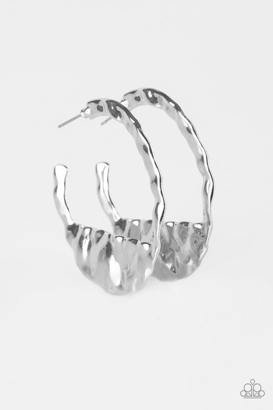 The BEAST Of Me - Silver hoop earrings