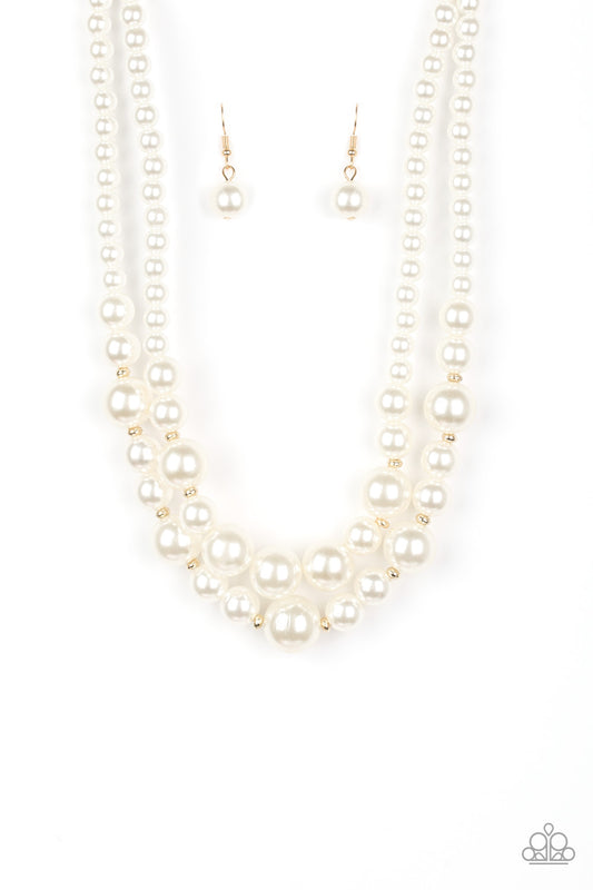 The More The Modest - Gold/White pearl necklace