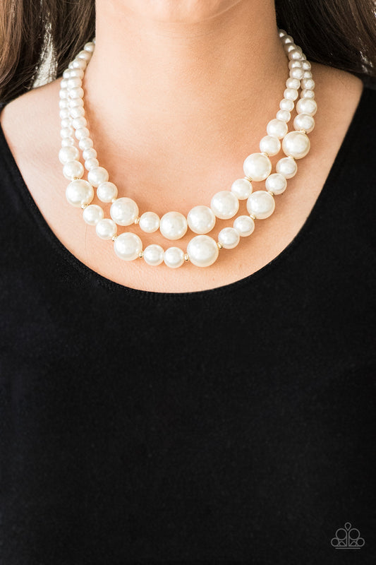 The More The Modest - Gold/White pearl necklace