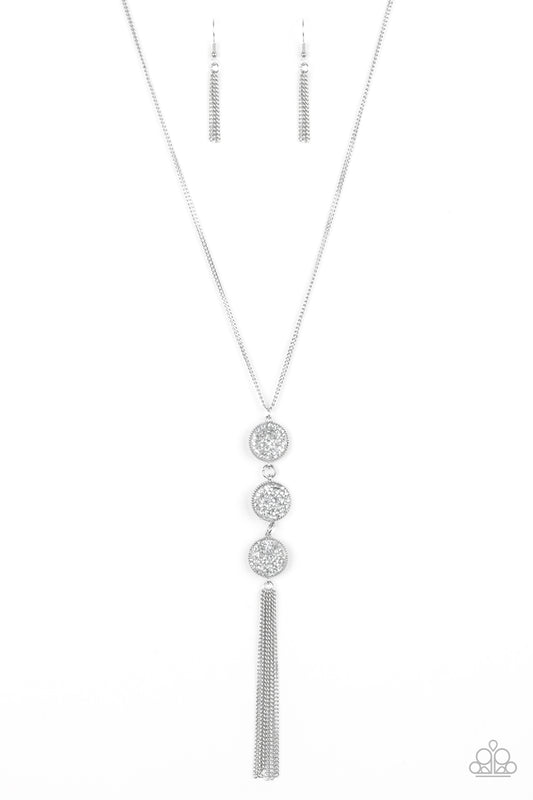 Triple Shimmer - White rhinestones necklace