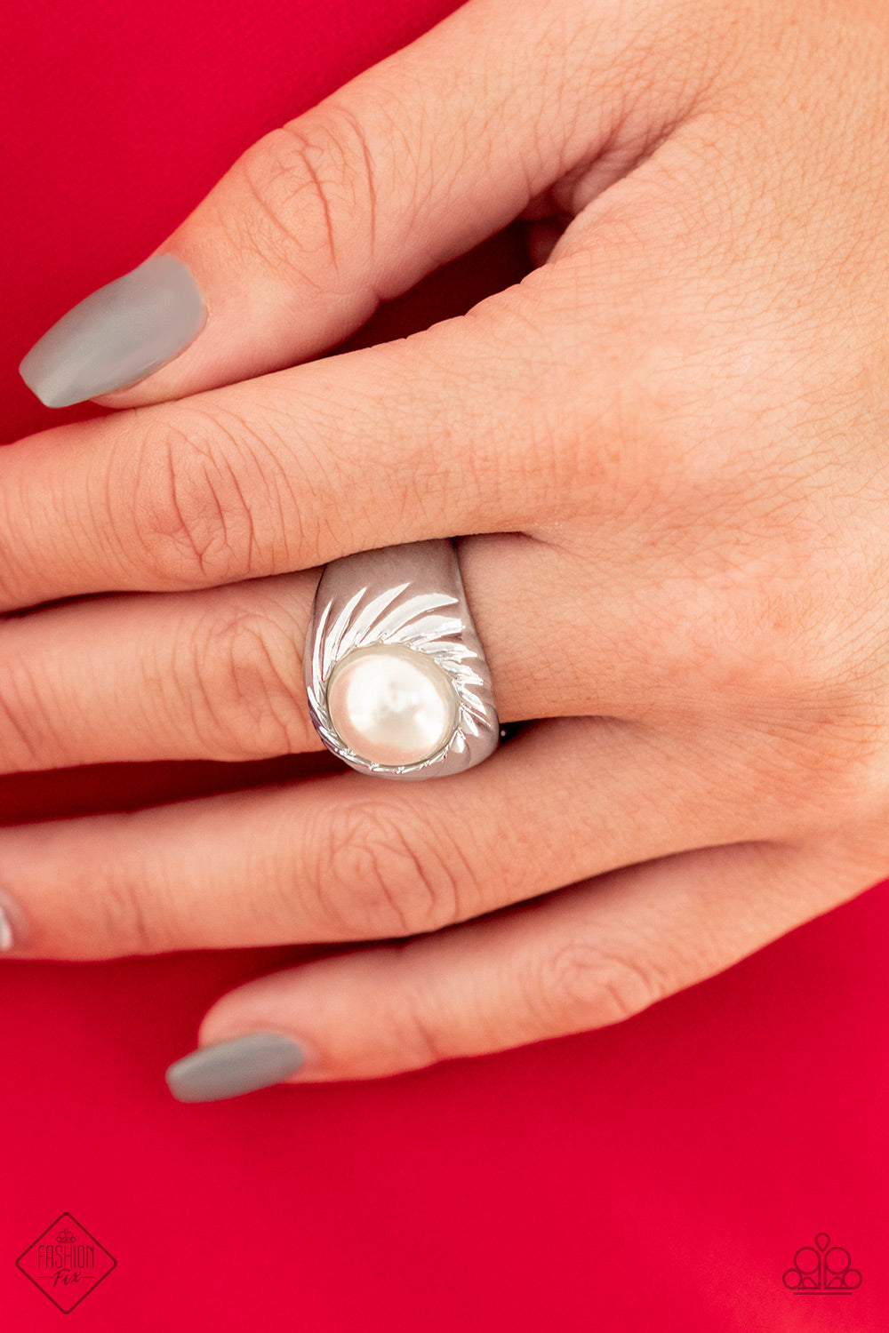 Wall Street Whimsical - white pearl ring