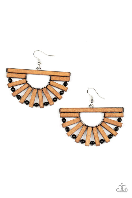 Wooden Wonderland - Black wood earrings