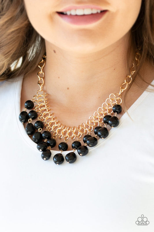 5th Avenue Fleek - Black/Gold necklace