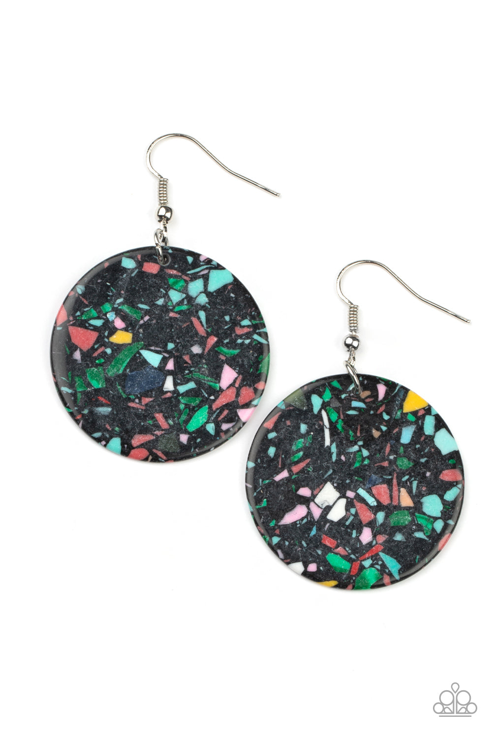 Tenaciously Terrazzo - Black/Multicolor earrings