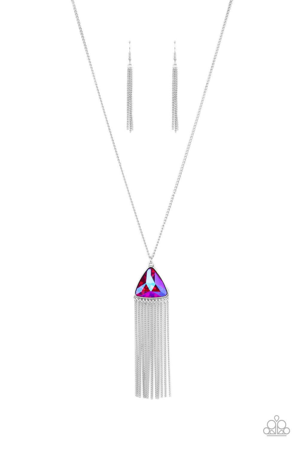 Proudly Prismatic - Pink iridescent necklace
