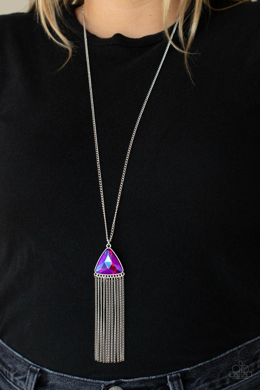 Proudly Prismatic - Pink iridescent necklace