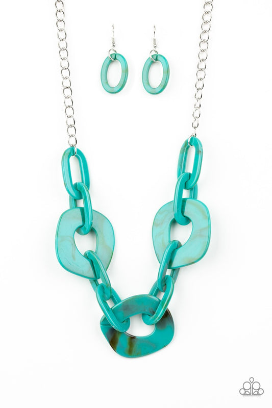 Courageously Chromatic - blue acrylic necklace