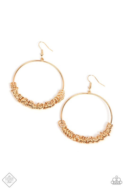 Retro Ringleader - Gold earrings