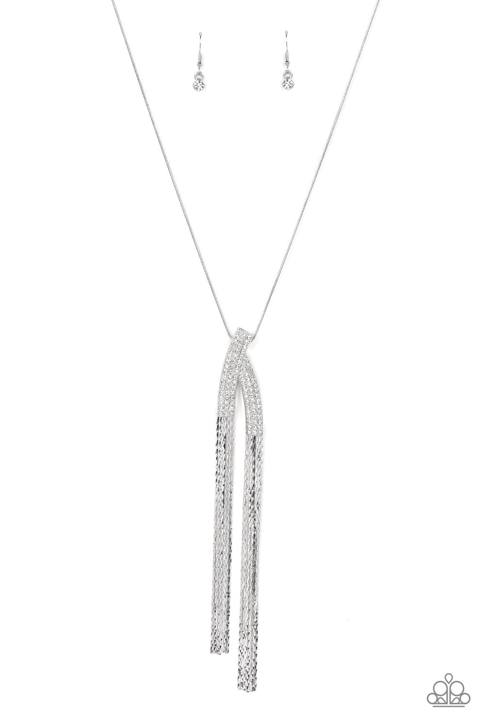 Out of the SWAY - Silver/White rhinestone necklace (June 2022 Life of the Party)