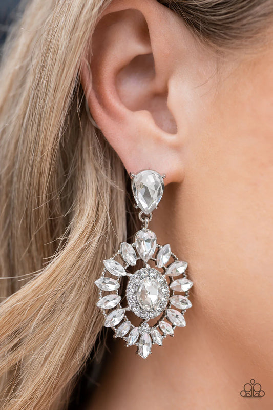 My Good LUXE Charm - White Gem Post Earrings (Life of the Party -August 2022)