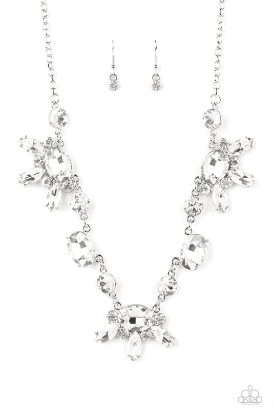 GLOW-trotting Twinkle - White Rhinestone Necklace
