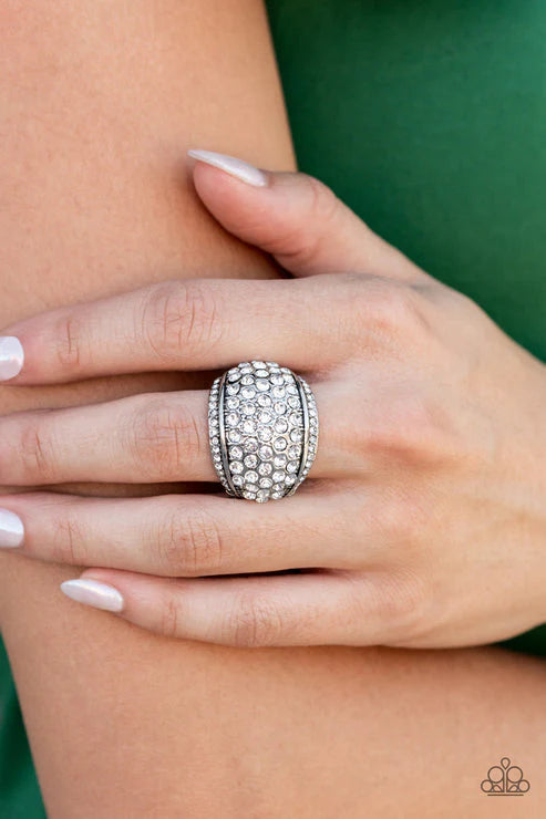 Running OFF SPARKLE - white rhinestones ring