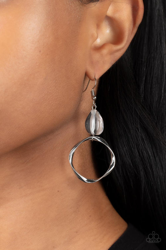 All Clear - White crystal-like gem earrings