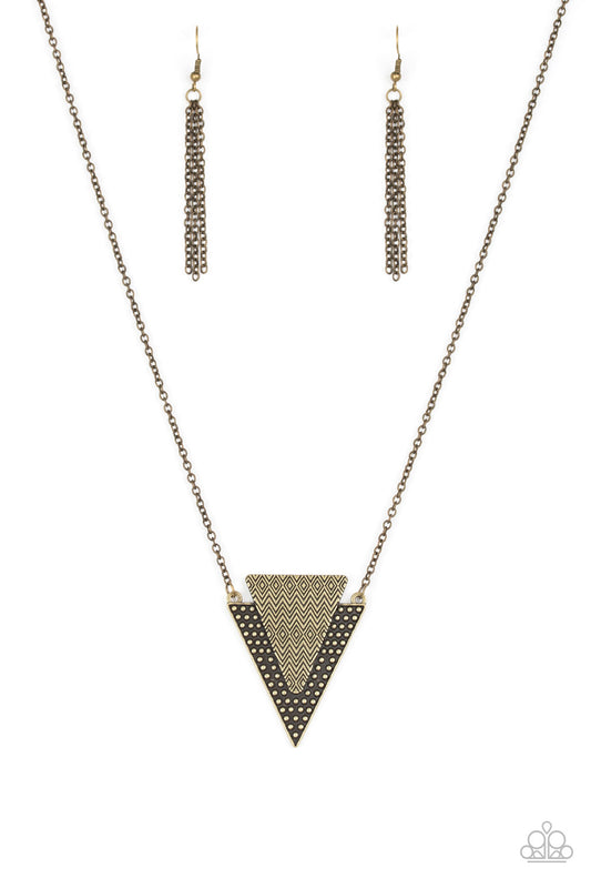Ancient Arrow - Brass necklace