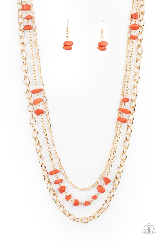 Artisanal Abundance - Orange/Gold necklace