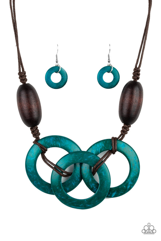 Bahama Drama - Blue wood necklace