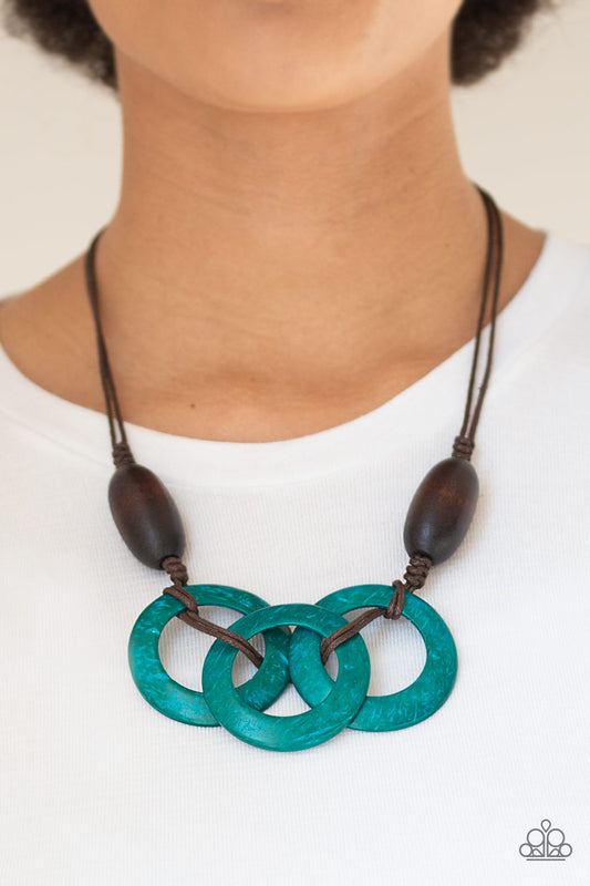 Bahama Drama - Blue wood necklace