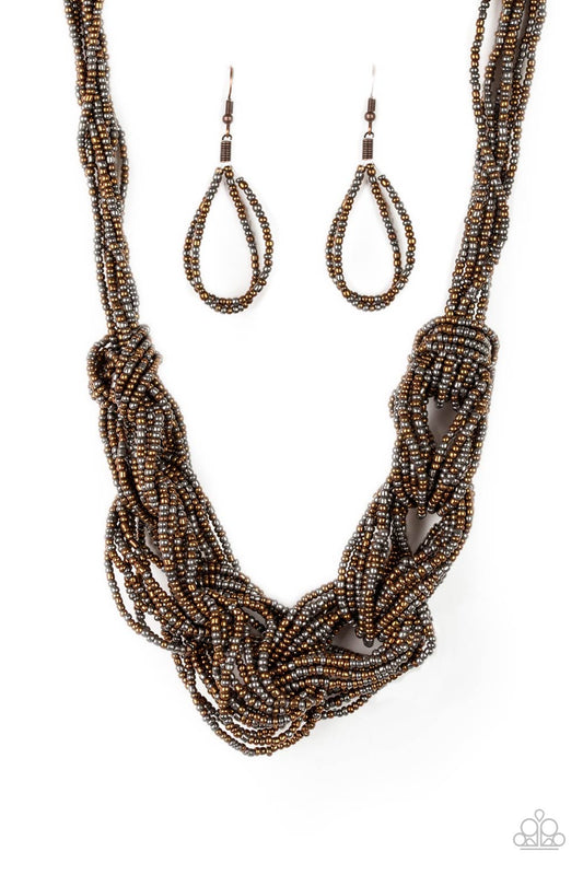 City Catwalk - Copper seed bead necklace