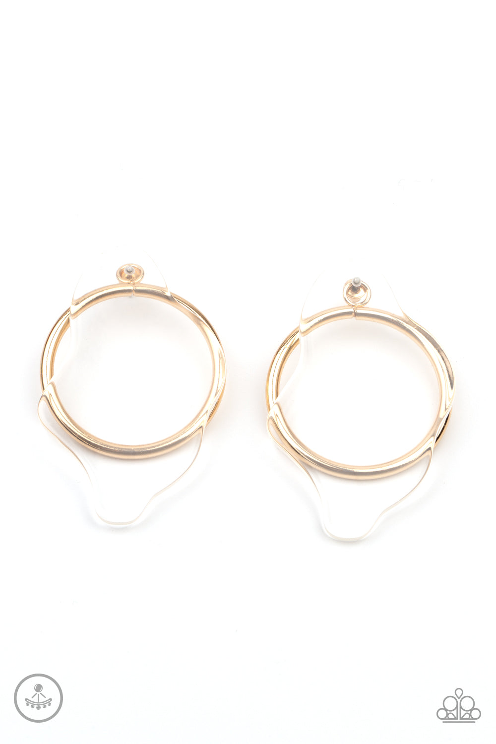 Clear The Way! - Gold post earrings