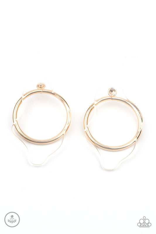 Clear The Way! - Gold post earrings