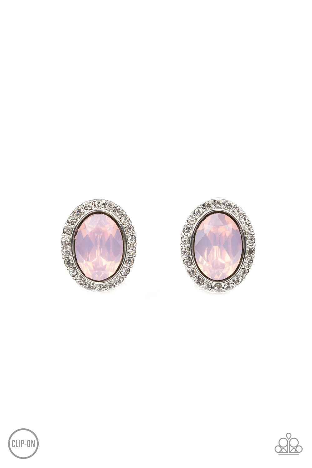 Have A GLOW At It! - Pink clip-on earrings