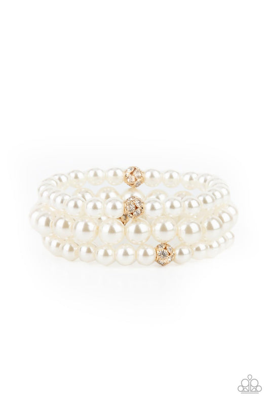 Here Comes The Heiress - Gold/White pearls bracelet