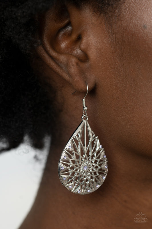 Icy Mosaic - Purple earrings