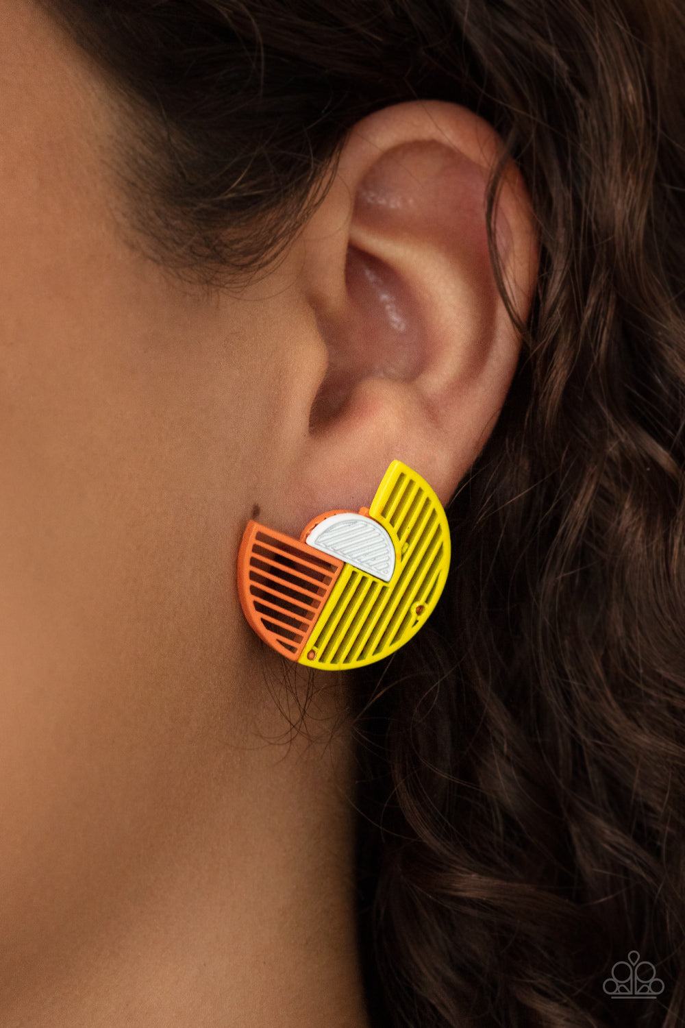 It’s Just an Expression - Yellow/Orange post earrings