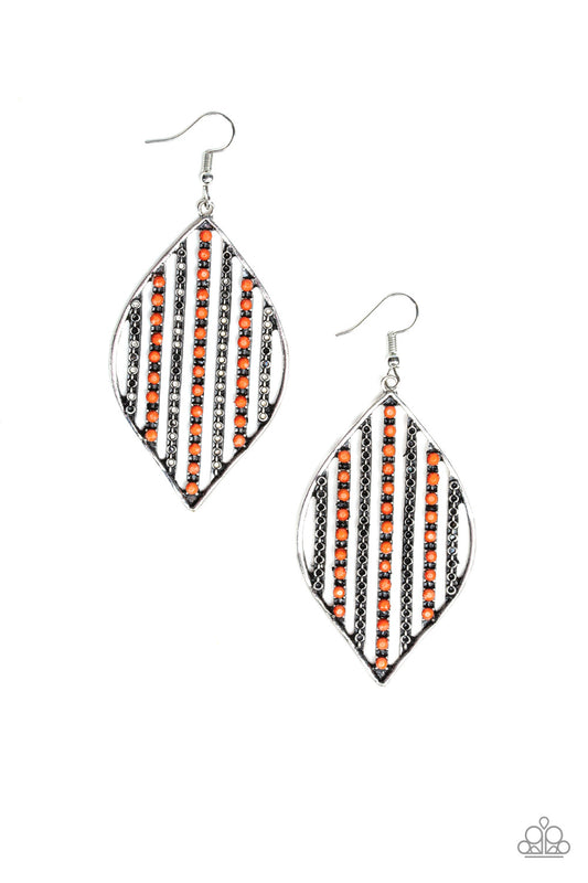 Leaf Motif - Orange earrings
