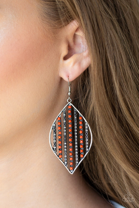 Leaf Motif - Orange earrings