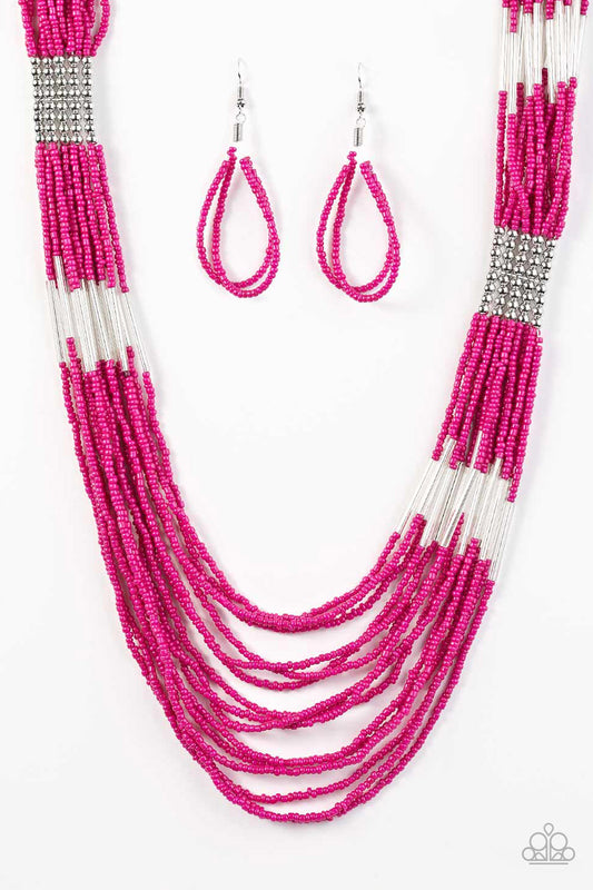 Let It BEAD - Pink seed bead necklace