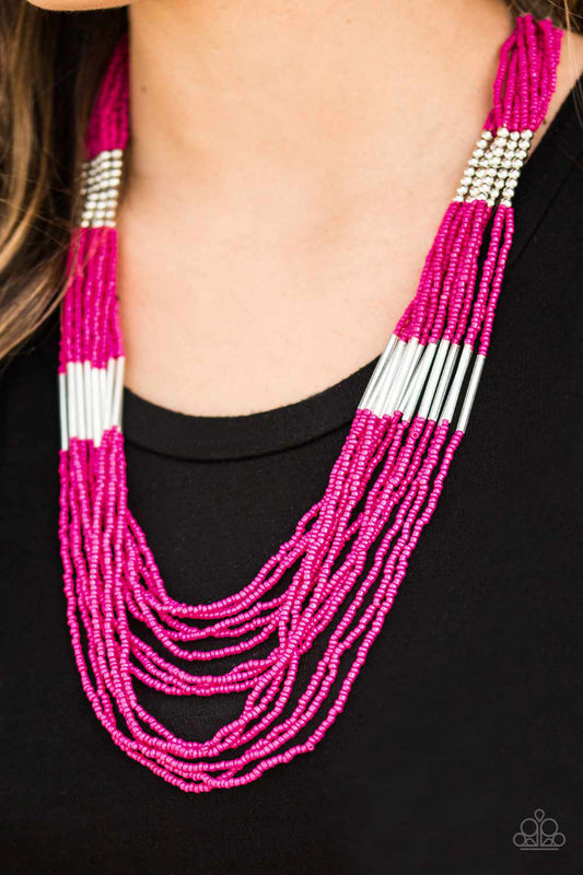 Let It BEAD - Pink seed bead necklace