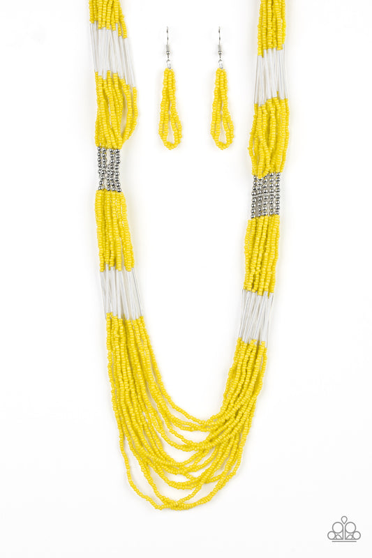 Let It BEAD - Yellow seed bead necklace