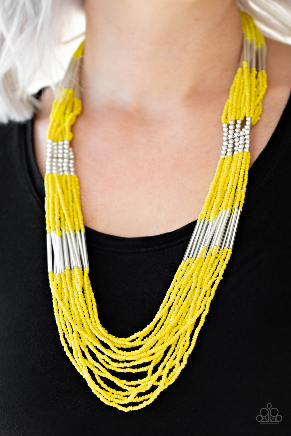 Let It BEAD - Yellow seed bead necklace
