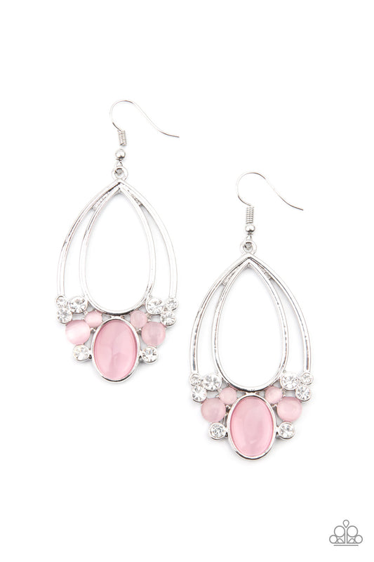 Look Into My Crystal Ball - Pink earrings